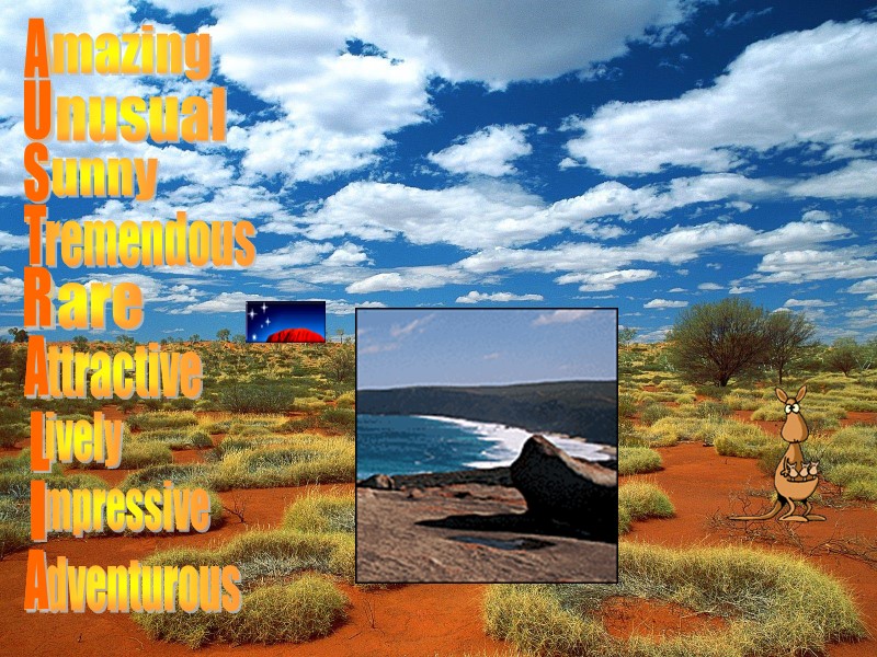 Amazing Unusual Sunny Tremendous Rare Attractive Lively Impressive Adventurous A U S T R